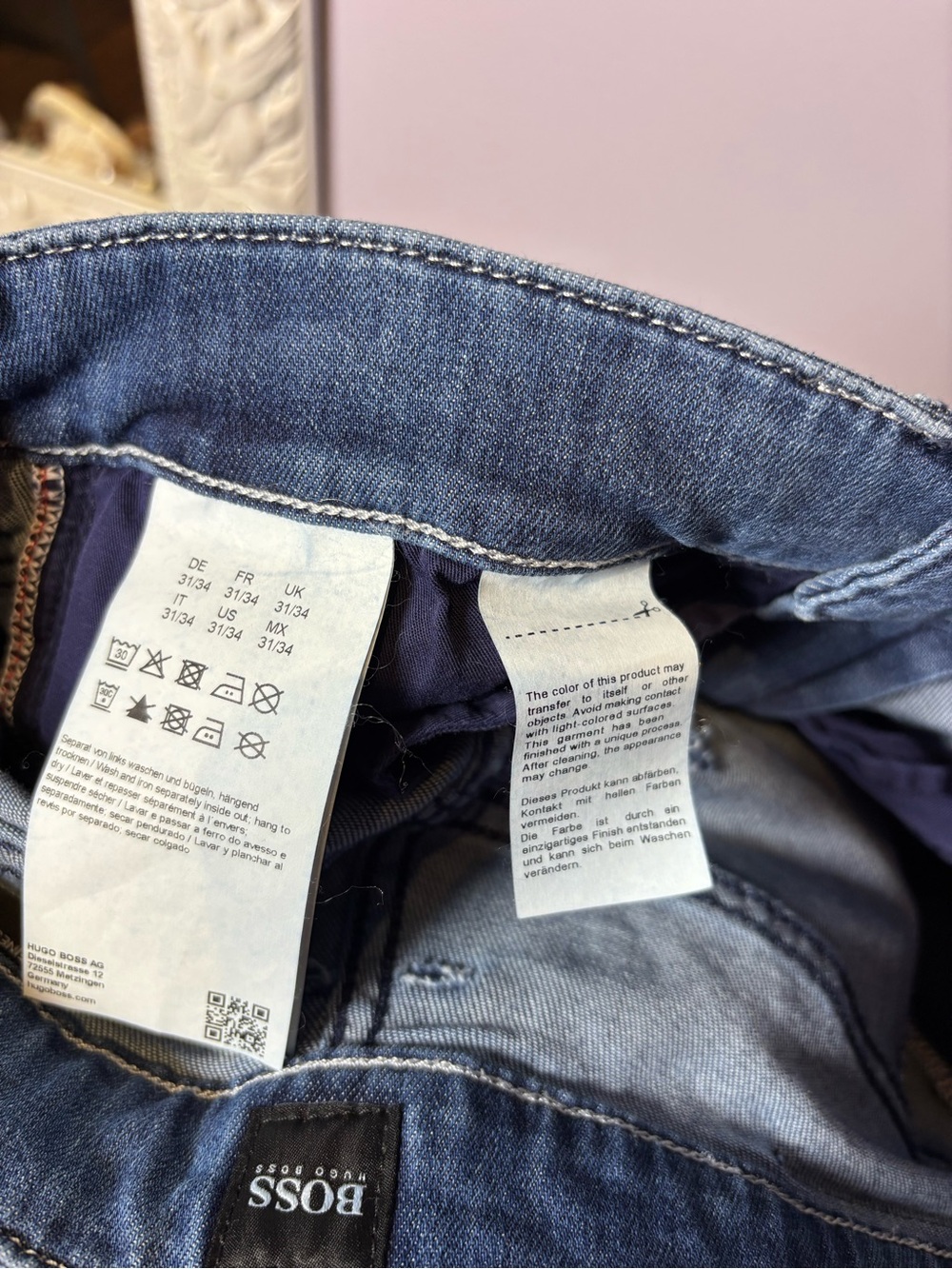 Boss Hugo Boss Slim Dark Blue Stretch Denim Jeans 31 - Picture 6 of 10